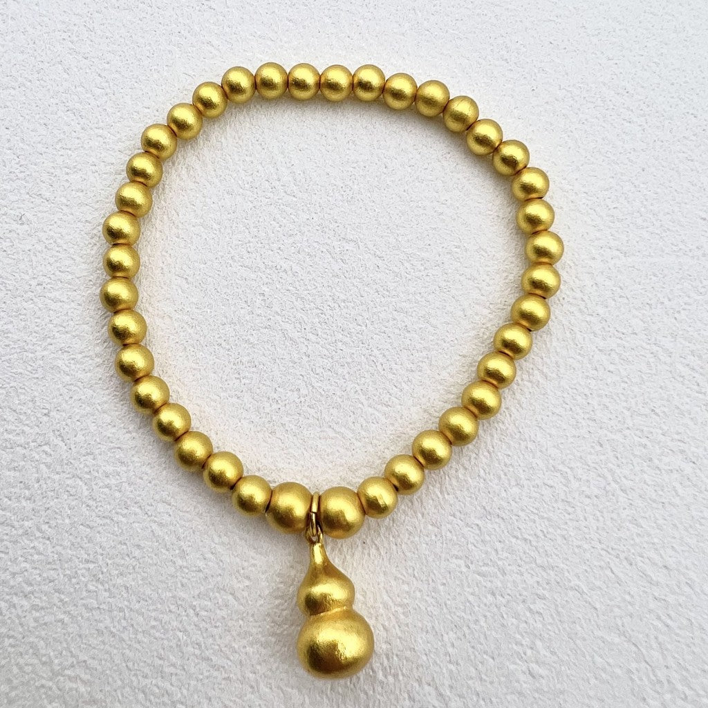 Double Blessings Gold Bracelet - Gourd Symbol Jewelry for Women  Chinese New Year/Raya Gift with Free Velvet Box