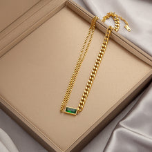 Charger l&#39;image dans la galerie, Titanium Steel Pendant Necklace | Hypoallergenic Gold Chain with Zircon &amp; Shell Charms | 45cm Adjustable for Daily/Gift