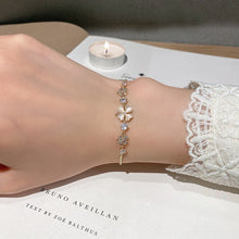 Charger l&#39;image dans la galerie, Gold Floral Bracelet with Crystal Accents - Muslimah-Friendly Jewelry for Tudung &amp; Baju Kurung