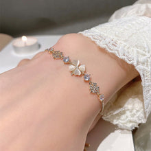 Charger l&#39;image dans la galerie, Gold Floral Bracelet with Crystal Accents - Muslimah-Friendly Jewelry for Tudung &amp; Baju Kurung