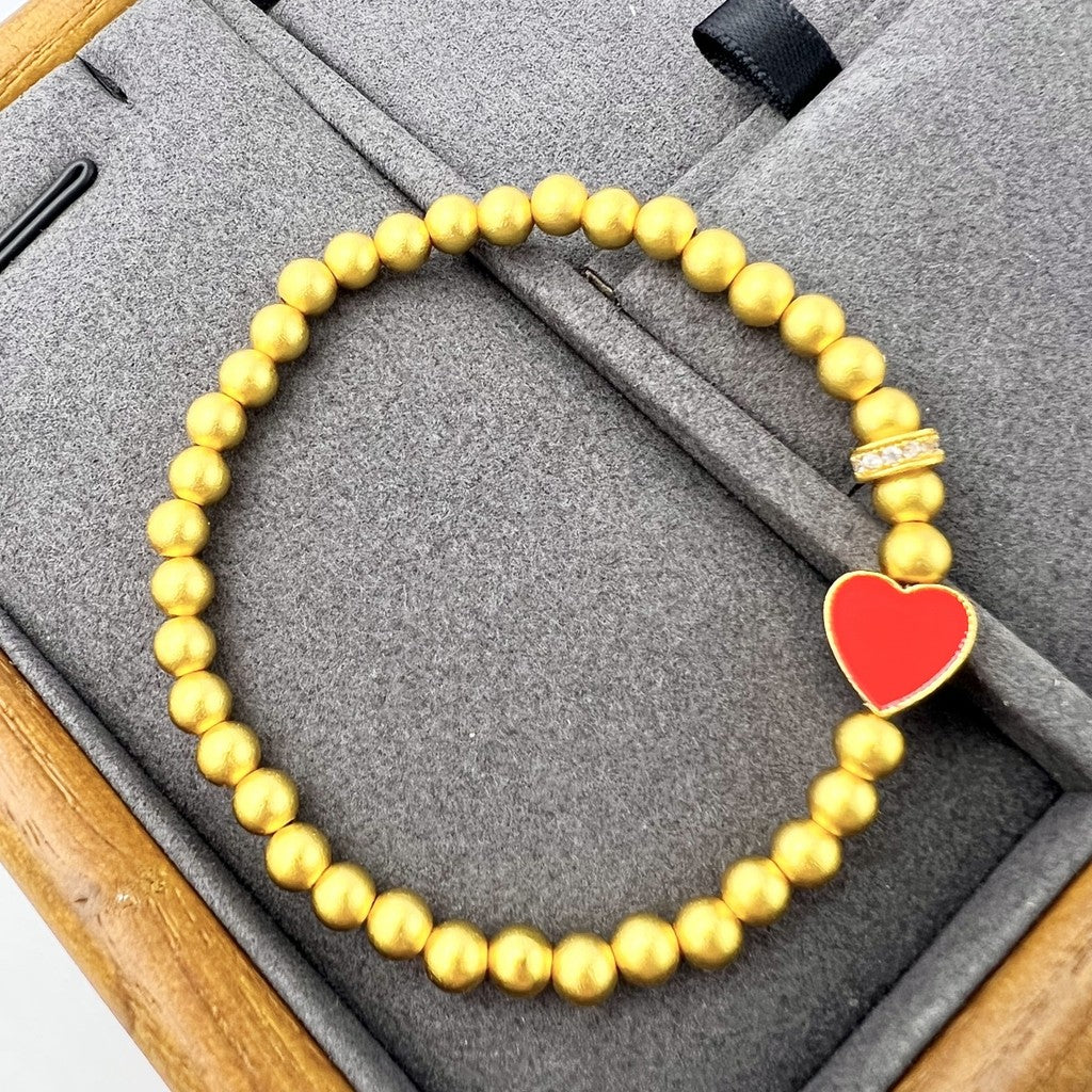 Red Heart Gold Bracelet - Hypoallergenic Jewelry for Couples  Valentine's Day/Anniversary Gift with Free Luxury Gift Box