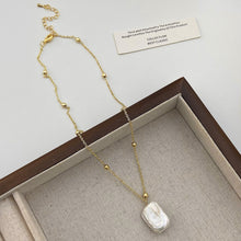 Charger l&#39;image dans la galerie, Gold Pearl Necklace - Muslimah-Friendly Jewelry for Weddings &amp; Raya  Gift Box Included