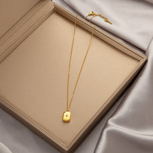 Charger l&#39;image dans la galerie, Titanium Steel Pendant Necklace | Hypoallergenic Gold Chain with Zircon &amp; Shell Charms | 45cm Adjustable for Daily/Gift