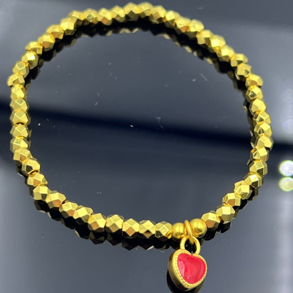 Elegant Vietnam Placer Gold Heart Bracelet ️ Gift for Anniversary  - Free Exclusive Box!