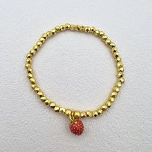 Laden Sie das Bild in den Galerie-Viewer, Strawberry Gold Bracelet for Kids &amp; Teens - Adjustable Hypoallergenic Jewelry  Birthday/Children&#39;s Day Gift with Free Velvet Box
