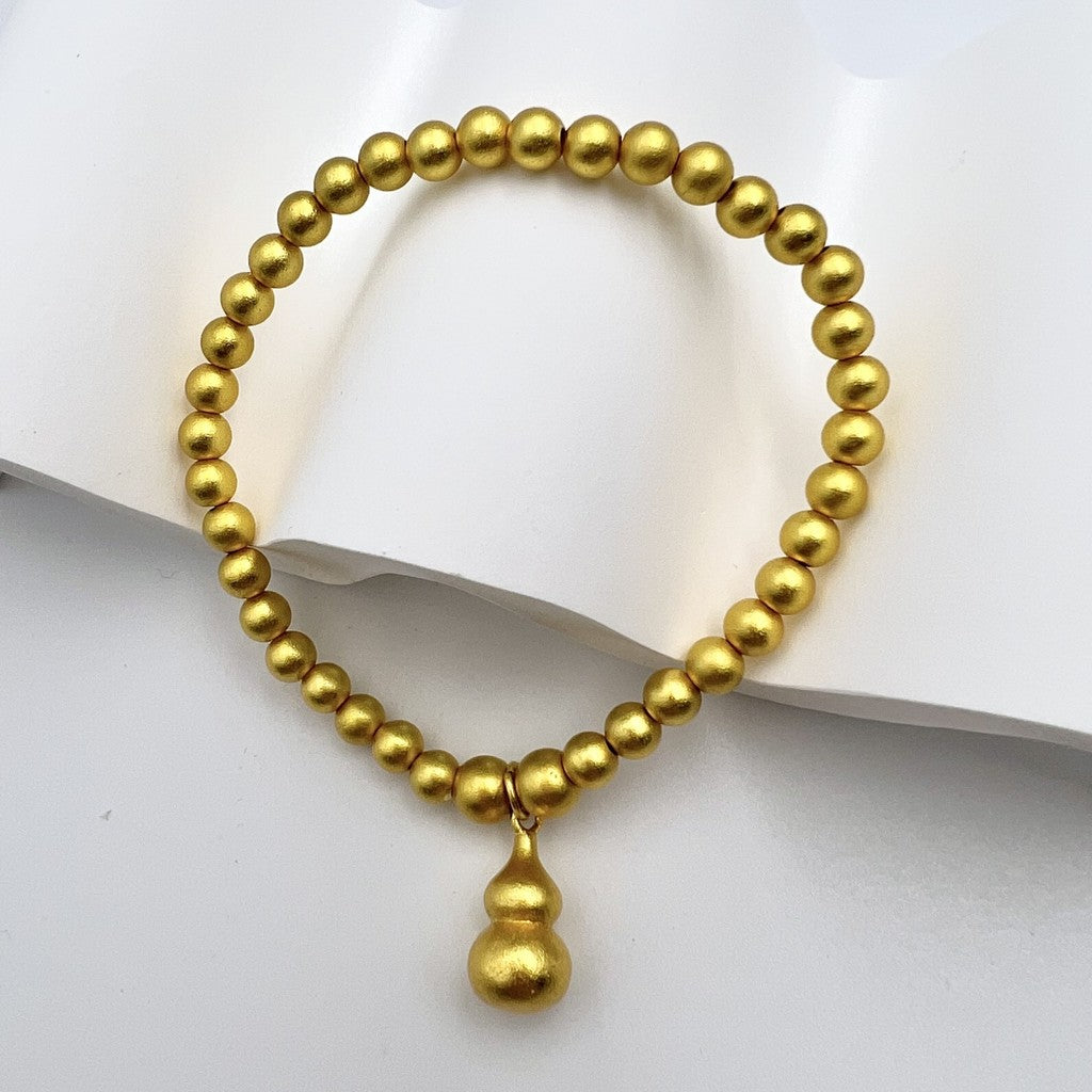 Double Blessings Gold Bracelet - Gourd Symbol Jewelry for Women  Chinese New Year/Raya Gift with Free Velvet Box