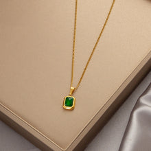 Charger l&#39;image dans la galerie, Titanium Steel Pendant Necklace | Hypoallergenic Gold Chain with Zircon &amp; Shell Charms | 45cm Adjustable for Daily/Gift
