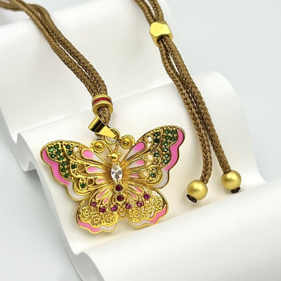 Vietnam Gold Butterfly Necklace Pandent Muslim Friendly Gift Accessory - High Quality Gift for Everyday Wear