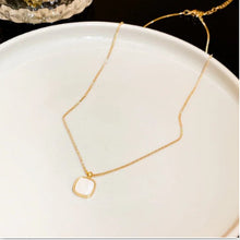 Load image into Gallery viewer, Stylish Gold Chain Necklace with Open Rectangular Pendant &amp; Sparkling White Gem – Perfect Minimalist Accessory for Any Occasion
