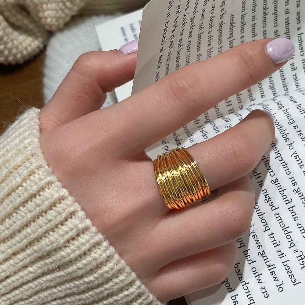 Dual-Tone Open Rings - Hypoallergenic Stackable Jewelry for Work & Events  Gift Box Included
