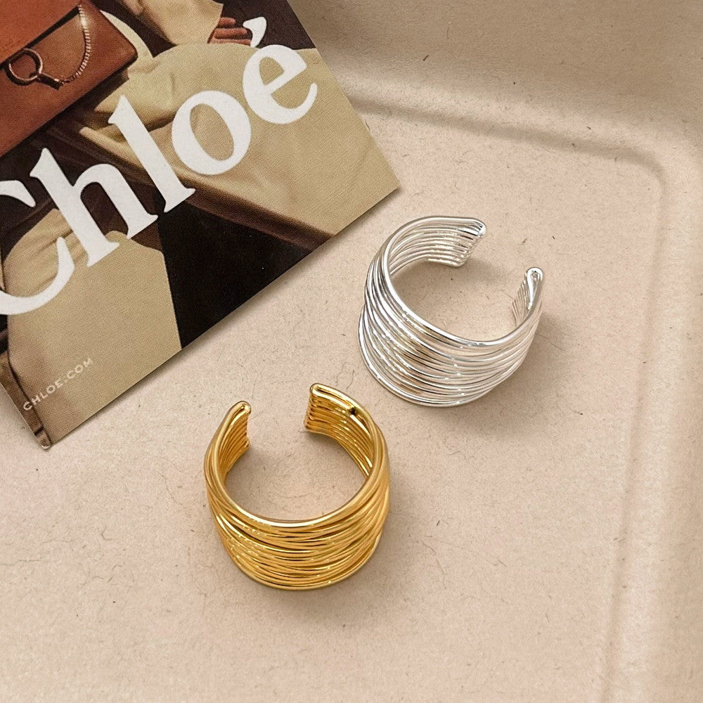 Dual-Tone Open Rings - Hypoallergenic Stackable Jewelry for Work & Events  Gift Box Included