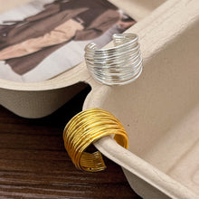 Charger l&#39;image dans la galerie, Dual-Tone Open Rings - Hypoallergenic Stackable Jewelry for Work &amp; Events  Gift Box Included