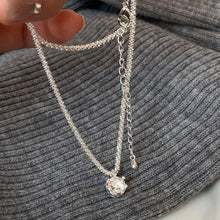 Load image into Gallery viewer, Charming Silver Chain Necklace with Round Crystal Pendant – Elegant Jewelry for Everyday Wear