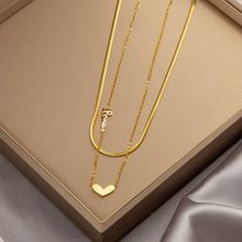 Charger l&#39;image dans la galerie, Titanium Steel Pendant Necklace | Hypoallergenic Gold Chain with Zircon &amp; Shell Charms | 45cm Adjustable for Daily/Gift