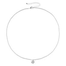 Load image into Gallery viewer, Charming Silver Chain Necklace with Round Crystal Pendant – Elegant Jewelry for Everyday Wear