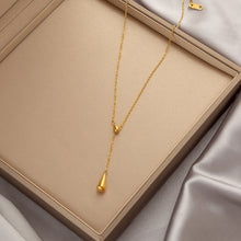 Charger l&#39;image dans la galerie, Titanium Steel Pendant Necklace | Hypoallergenic Gold Chain with Zircon &amp; Shell Charms | 45cm Adjustable for Daily/Gift