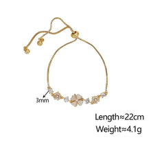 Charger l&#39;image dans la galerie, Gold Floral Bracelet with Crystal Accents - Muslimah-Friendly Jewelry for Tudung &amp; Baju Kurung