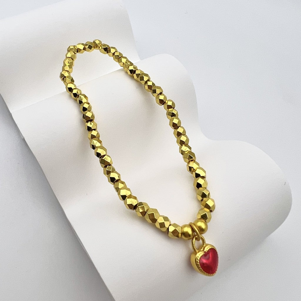 Elegant Vietnam Placer Gold Heart Bracelet ️ Gift for Anniversary  - Free Exclusive Box!