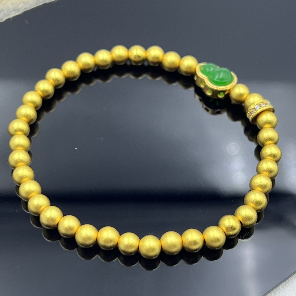 Luxury Gold Double Gourd Bracelet - Symbol of Prosperity & Family Unity  Hypoallergenic Jewelry for Traditional & Modern Outfits with Gift Box
