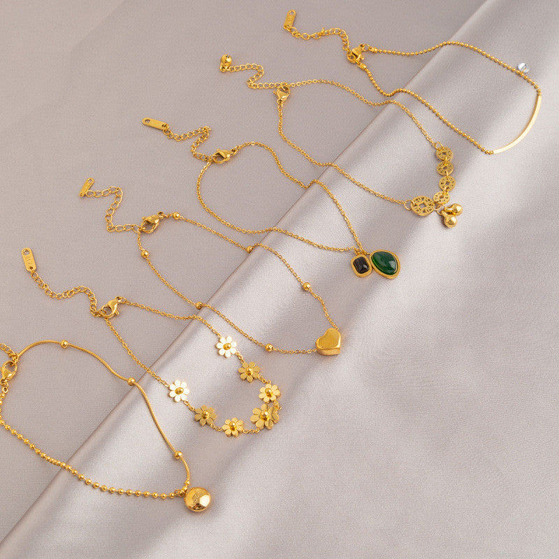 2025 New Trendy Women’s Anklet | 18K Gold Titanium Steel, Color-Fade Resistant, Elegant INS Versatile Foot Jewelry