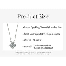 Charger l&#39;image dans la galerie, Titanium Steel Four-Leaf Clover Necklace | Hypoallergenic Diamond-Accent Jewelry | Lucky Charm Gift for Women