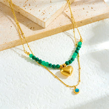 Charger l&#39;image dans la galerie, 【Pendant Necklace】Malachite &amp; Sunburst Elegance | Women Fashion Adjustable Layered Gemstone Design