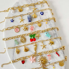 Charger l&#39;image dans la galerie, Summer Beach Style Marine Festive Charms | Titanium Steel Multi-Pendant Necklace for Baju Kurung &amp; Raya