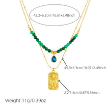 Charger l&#39;image dans la galerie, 【Pendant Necklace】Malachite &amp; Sunburst Elegance | Women Fashion Adjustable Layered Gemstone Design