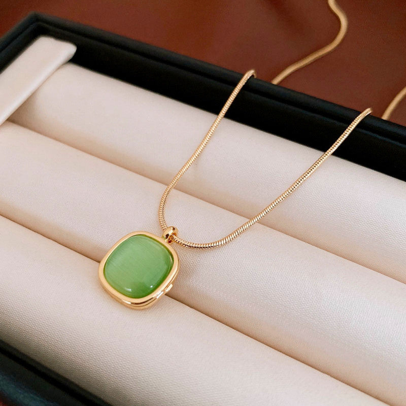 Tropical Jade Harmony | Rose Gold Pendant for Baju Kurung & Raya Sophistication