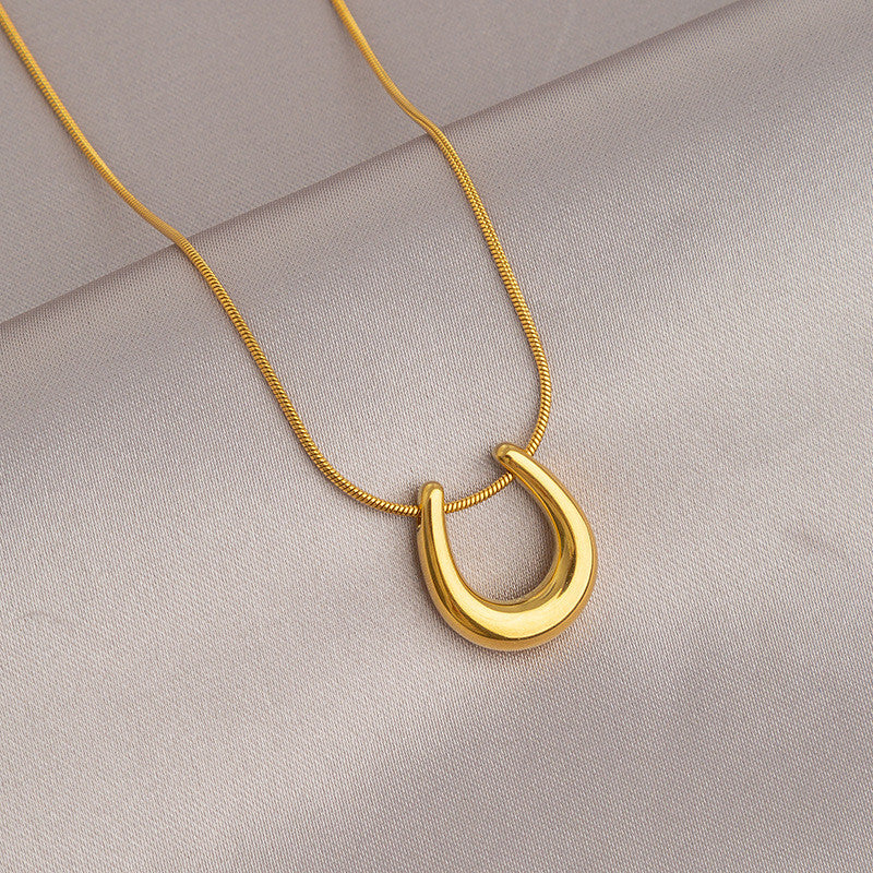 Titanium Steel Paperclip Necklace | Hypoallergenic Adjustable Chains with Charms | Edgy Daily Jewelry for Women