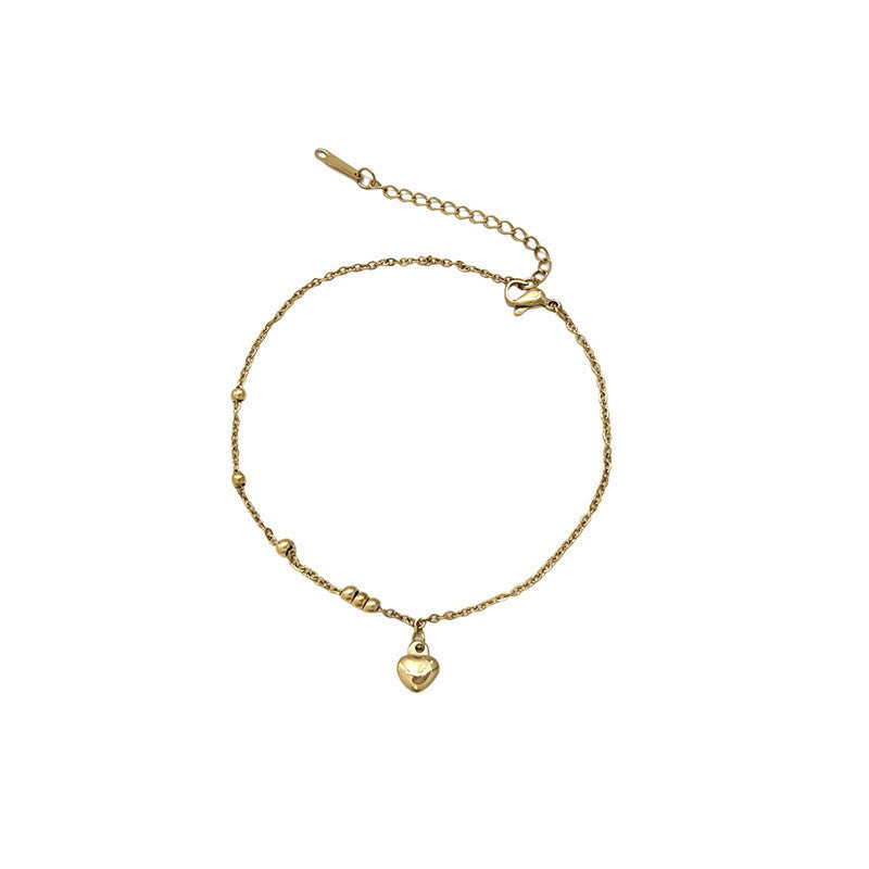 Enchanting Heartbeat Anklet | Dainty Gold-Toned Elegance for Baju Kurung