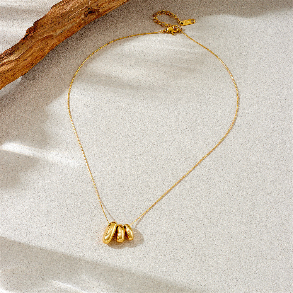 【Pendant Necklace】Geometric Modernity | Women Triple-Ingot Adjustable Lightweight Design