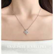 Charger l&#39;image dans la galerie, Titanium Steel Four-Leaf Clover Necklace | Hypoallergenic Diamond-Accent Jewelry | Lucky Charm Gift for Women