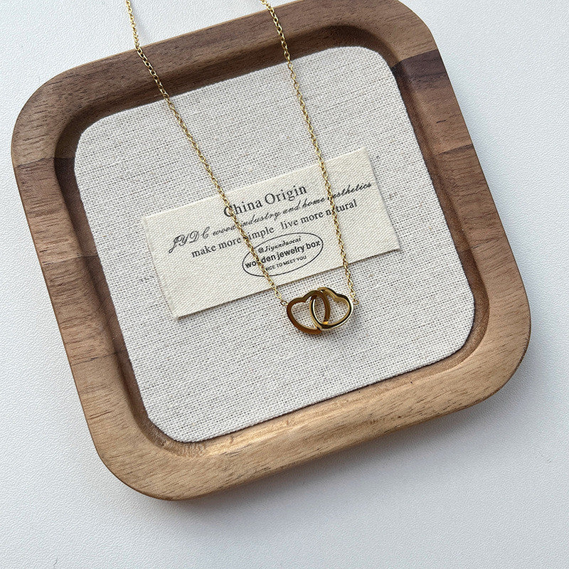 Gold Geometric Pendant Necklace Set | Minimalist Layered Chains with Letter & Shape Charms | Korean-Inspired Daily Jewelry