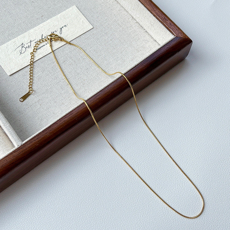 Delicate Gold Chain Necklace for Women | 18K Gold Plated Minimalist Jewelry | Hypoallergenic Adjustable 45cm