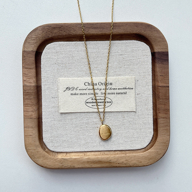 Gold Geometric Pendant Necklace Set | Minimalist Layered Chains with Letter & Shape Charms | Korean-Inspired Daily Jewelry