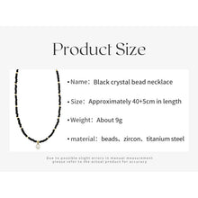 Load image into Gallery viewer, Black Onyx &amp; Gold Bead Necklace | Hypoallergenic Adjustable 50cm Chain with Diamond Charm | Unisex Daily Jewelry