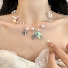 Charger l&#39;image dans la galerie, Mermaid Tail Multi-Strand Necklace | Iridescent Pearl &amp; Shell Jewelry | Hypoallergenic Beach Fantasy Gift for Women