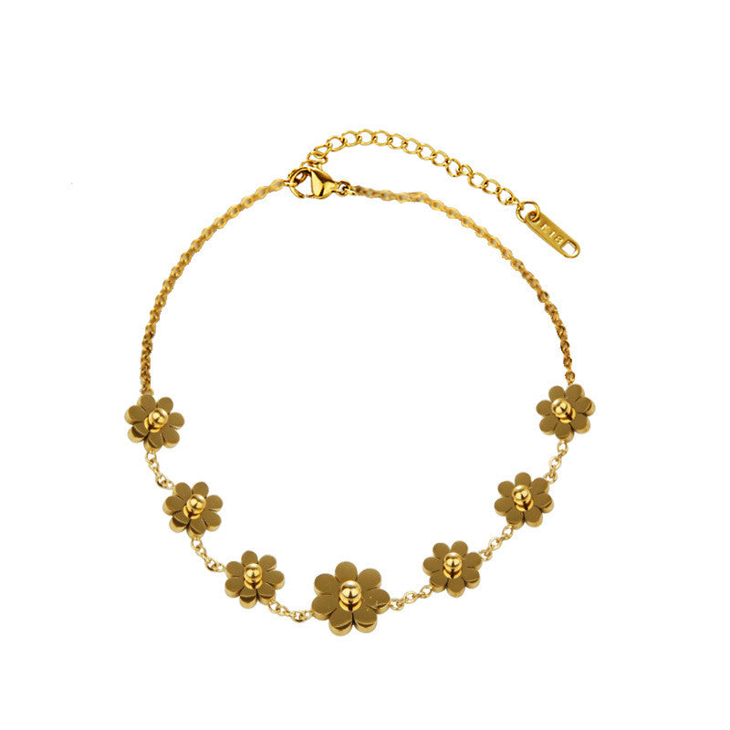 2025 New Trendy Women’s Anklet | 18K Gold Titanium Steel, Color-Fade Resistant, Elegant INS Versatile Foot Jewelry