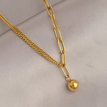Charger l&#39;image dans la galerie, Titanium Steel Paperclip Necklace | Hypoallergenic Adjustable Chains with Charms | Edgy Daily Jewelry for Women