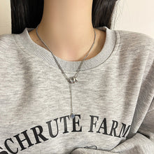 Charger l&#39;image dans la galerie, Silver &#39;M&#39; Initial &amp; Smiley Face Necklace | Hypoallergenic Personalized Jewelry for Girls | Adjustable 50cm Daily Gift