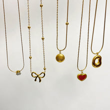 Charger l&#39;image dans la galerie, Gold Geometric Pendant Necklace Set | Minimalist Layered Chains with Letter &amp; Shape Charms | Korean-Inspired Daily Jewelry