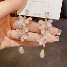 Load image into Gallery viewer, 【Earrings】Petal Cascade | Women Luxury Luminous Quartz &amp; Opal Waterdrop Silhouette