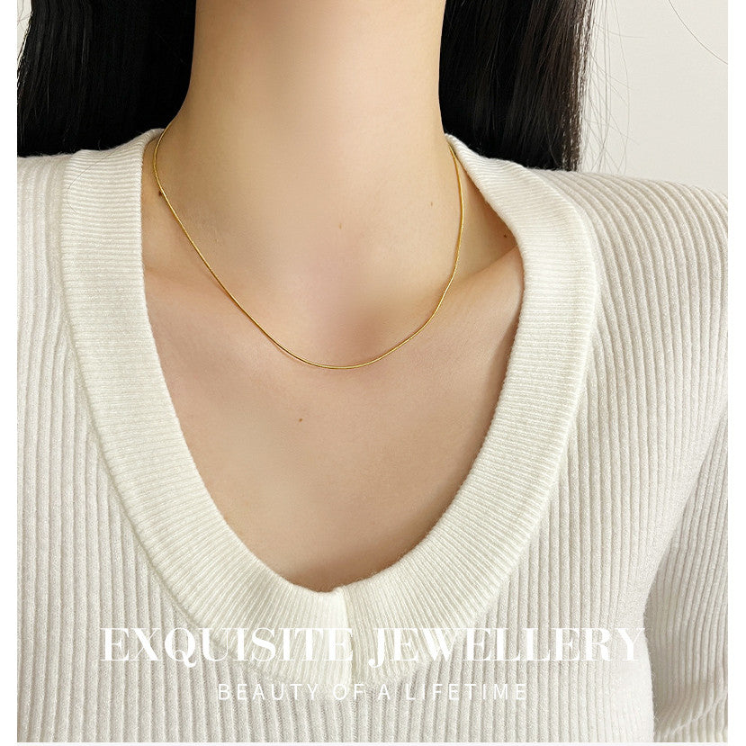 Delicate Gold Chain Necklace for Women | 18K Gold Plated Minimalist Jewelry | Hypoallergenic Adjustable 45cm