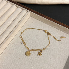 Charger l&#39;image dans la galerie, Starry Seaside Anklet | Dainty Shell &amp; Starfish Charms for Baju Kurung Elegance