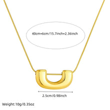Charger l&#39;image dans la galerie, Modernist U-Pendant Necklace | Women Minimalist  Hypoallergenic Adjustable Chain for Daily Elegance
