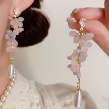 Load image into Gallery viewer, 【Earrings】Petal Cascade | Women Luxury Luminous Quartz &amp; Opal Waterdrop Silhouette
