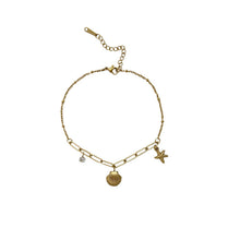 Charger l&#39;image dans la galerie, Starry Seaside Anklet | Dainty Shell &amp; Starfish Charms for Baju Kurung Elegance
