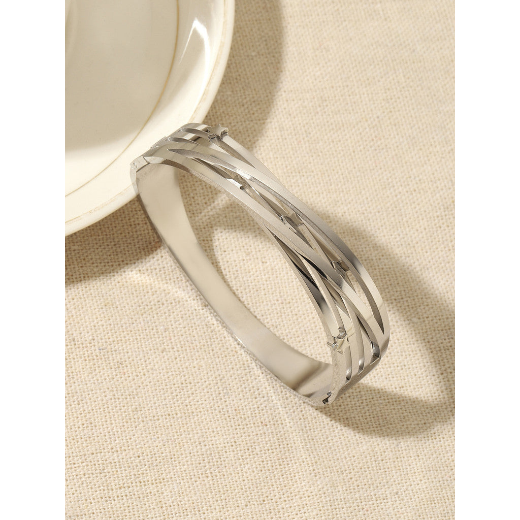 【Bangle Bracelet】Celestial Geometry | Dual-Tone Titanium Steel with Precision Dimensioning