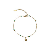 Carica l&#39;immagine nel visualizzatore di Gallery, Enchanted Seashell Anklet | Dainty Green Crystal Accents for Tropical Elegance